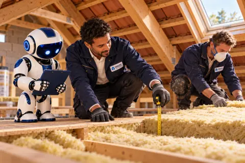 Isolation des combles avec un artisan, l'équipe Mavie et OPTIMUS